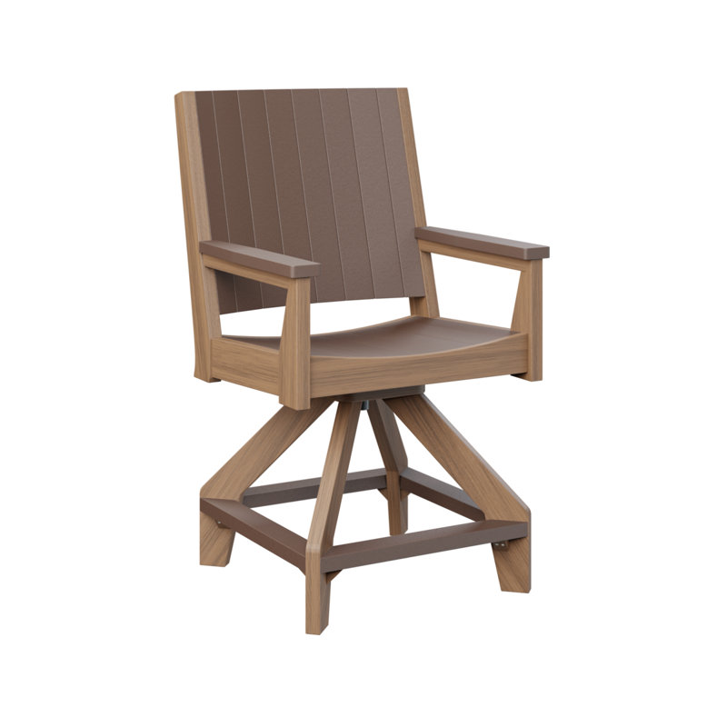 Mayhew Outdoor Bar Stool, Chocolate Brown, Antique Mahogany