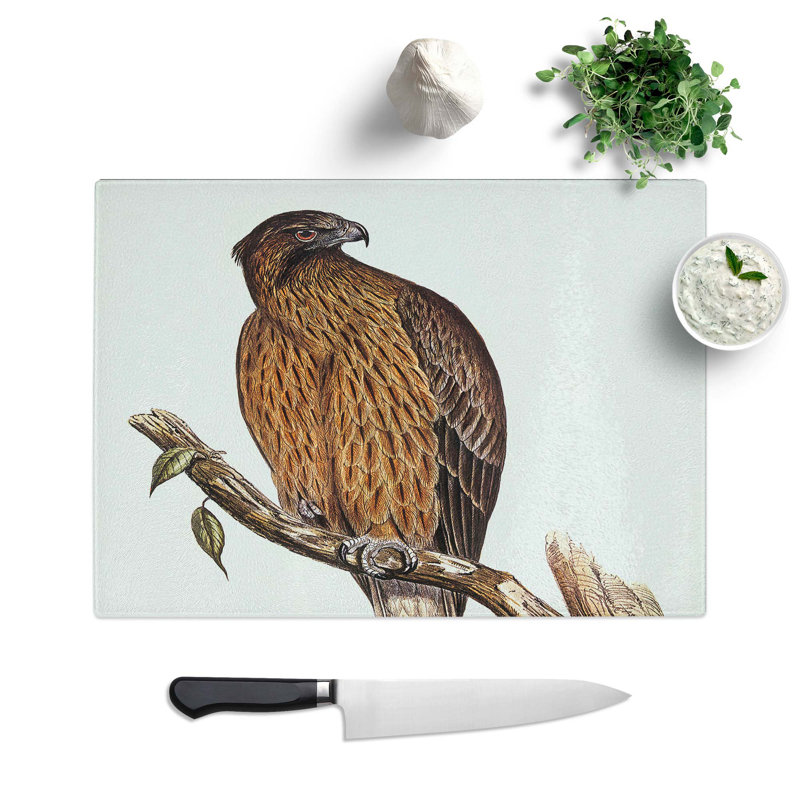 Glass Little Australian Eagle by Elizabeth Gould Chopping Board, 28.5 cm W x 20 cm L