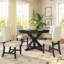 Ensemble de table de salle à manger de style rétro avec table extensible et 4 chaises rembourrées pour salon et salle à manger (espresso)