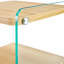 Armoire de chevet trois couches avec panneau de fibres à densité moyenne, autocollants en bois et côtés en verre trempé pour un rangement élégant-1758503917