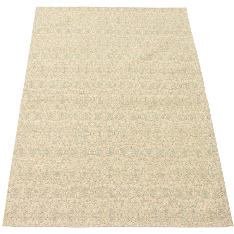Tapis oriental crème touffeté et fabriqué à la main Havaalani, Rectangulaire 4 pi 9 po x 6 pi 8 po