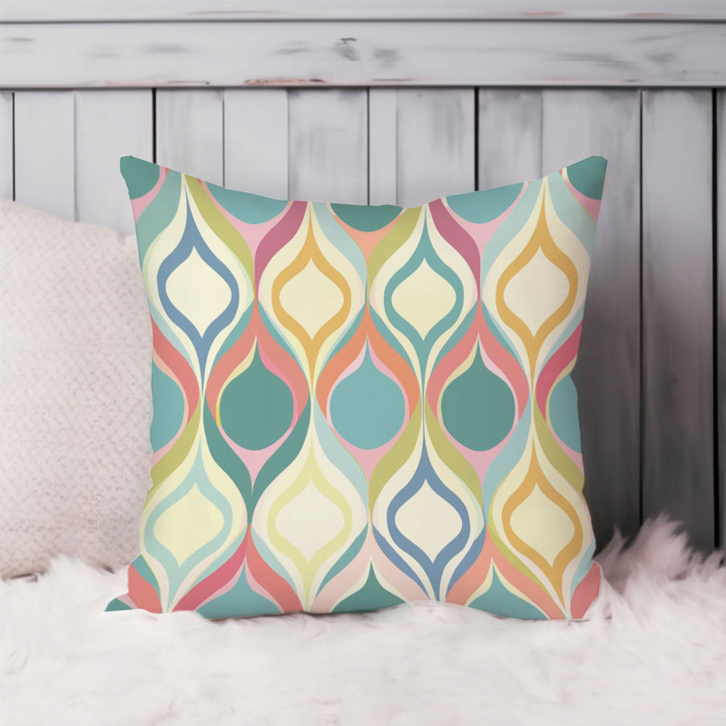 Animals William Morris Birds Damask Pattern I Cottage, 18"H x 18"W, AbstractHippie Groovy 70s Pattern VIII Retro