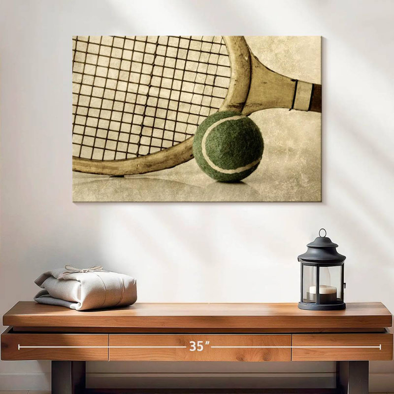 Raquette et balle de tennis Sireci, H 24 po x l 36 po