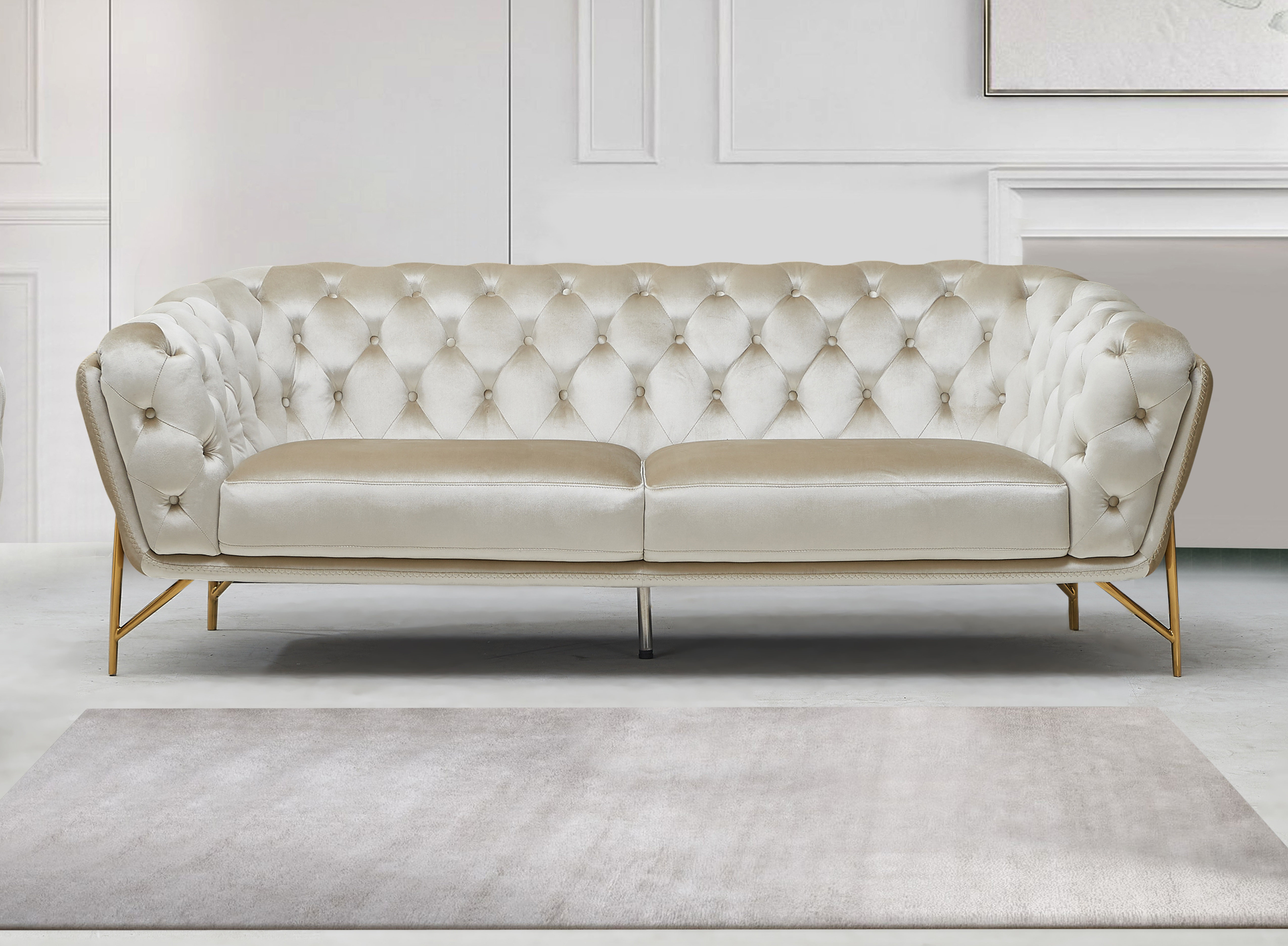 Everly Quinn Landingville 88" Velvet Round Arm Sofa - Wayfair Canada
