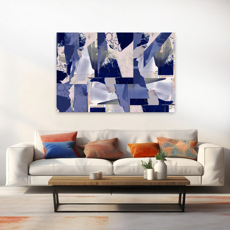 Contemporary Art Abstract Geometric Contemporary Art 1 Piece Wrapped Canvas Wall Art, 101.6 cm H x 152.4 cm W