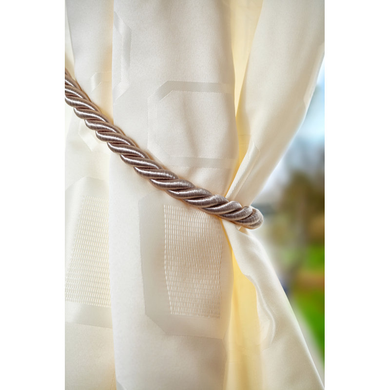 Triggs Aubergine Fabric 36cm Curtain Holdback/Tieback, Beige