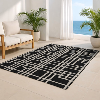 Tapis gris intérieur et extérieur Trellis