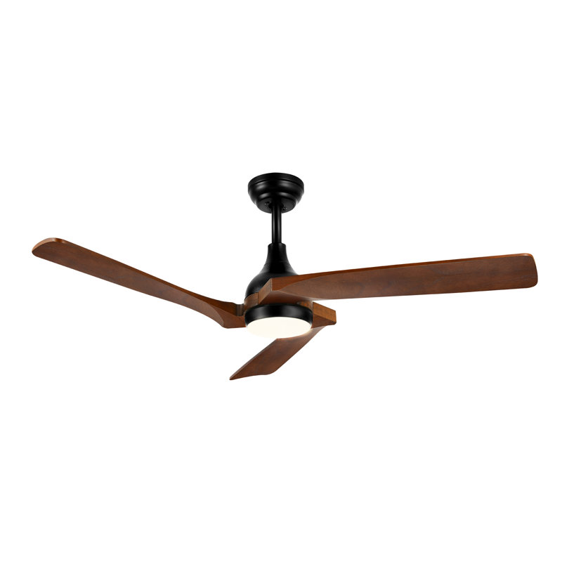 Caprise 52'' Ceiling Fan with LED Lights, Brown, 157 RPM