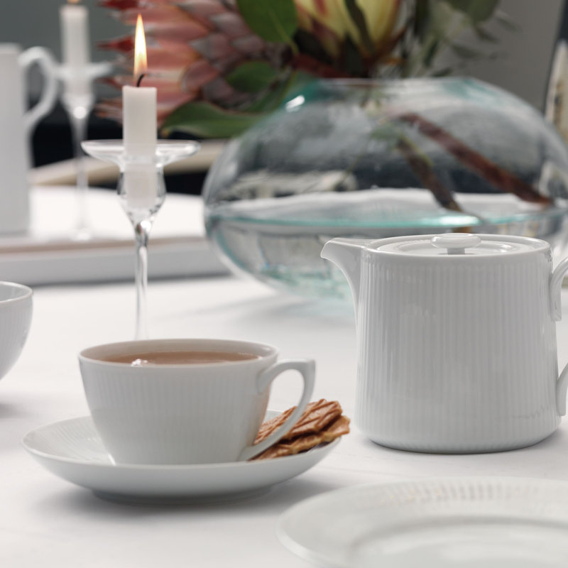 Royal Copenhagen White Fluted Teacup & Saucer