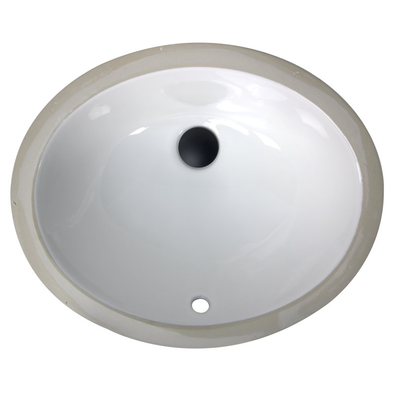 Nantucket Sinks Great Point 17.25" Vitreous China Oval Bathroom Sink with Overflow, White