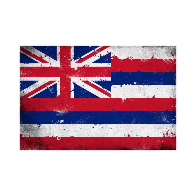 Hawaii Flaggrunge Painted by ICanvas - Wrapped Canvas Print, 152.5 cm H x 101.5 cm W
