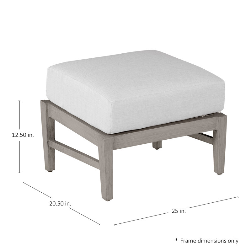 Repose-pieds d'extérieur en aluminium forgé Croquet, No Welt + Standard Fill, Coco Midnight, Oyster