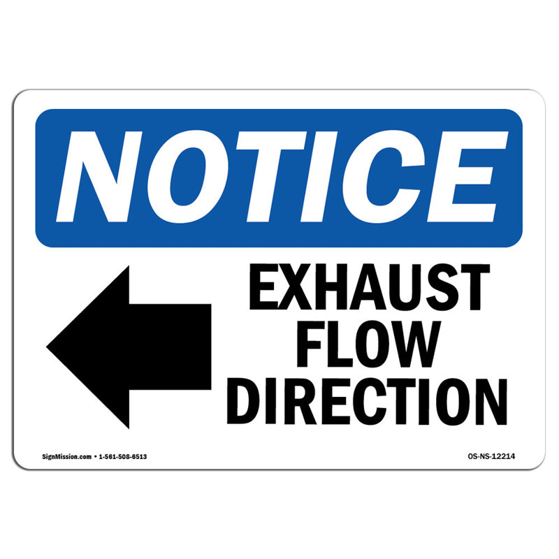 Exhaust Flow Direction Sign