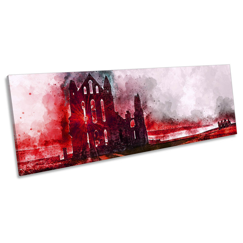 Z0354 Whitby Abbey North Yorkshire Panoramic - Wrapped Canvas Painting, 30.48cm H x 91.44cm W x 2cm D
