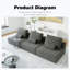 Canapé modulaire surdimensionné surdimensionné, ensemble de canapé de plancher Boucle de luxe, canapé convertible compressé, canapé spacieux rempli de mousse pour le salon, combinaison libre-660702652