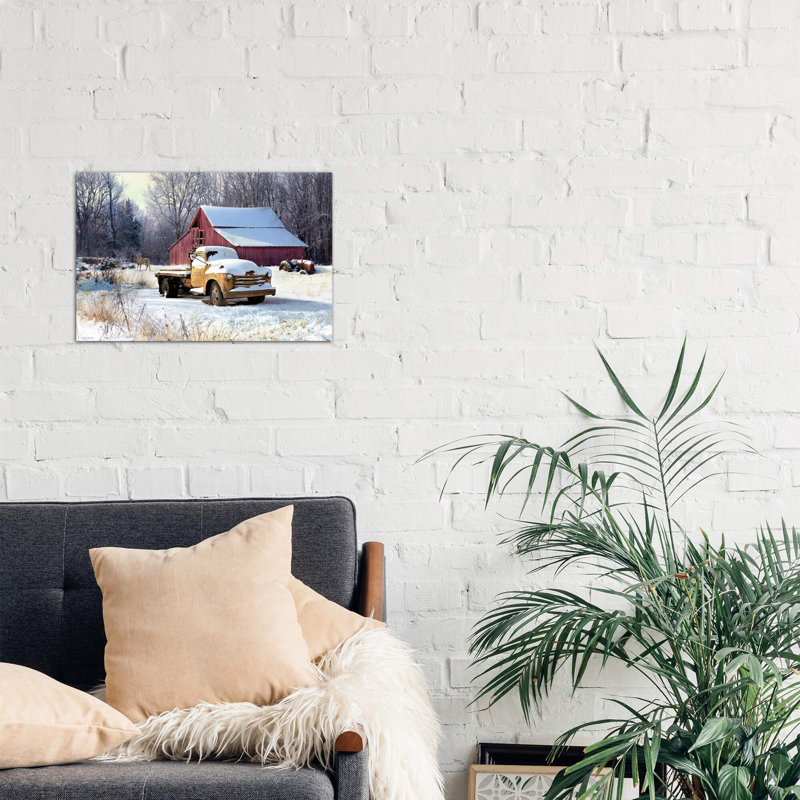 Winter Truck - Print on Canvas, Wrapped Canvas, 66.04 cm H x 45.72 cm W x 1.91 cm D