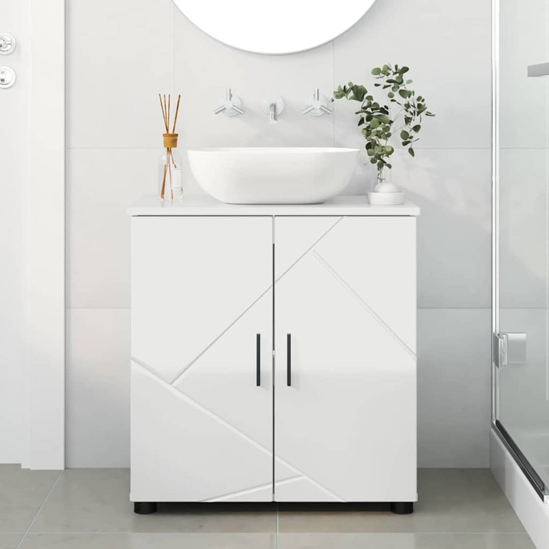 Bathroom Storage, High Gloss White