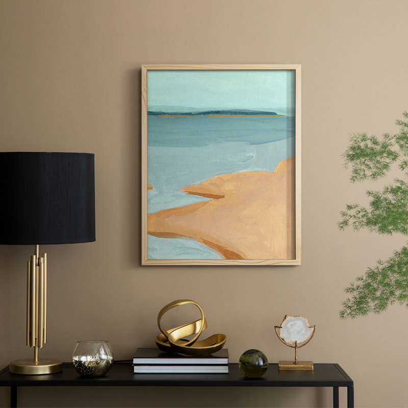 «Out on the Sandbar III», reproduction encadrée - bois massif, H 11 po x l 9 po