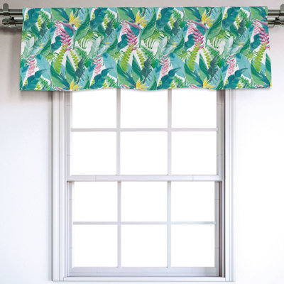 Sateen Floral Ruffled Window Valance