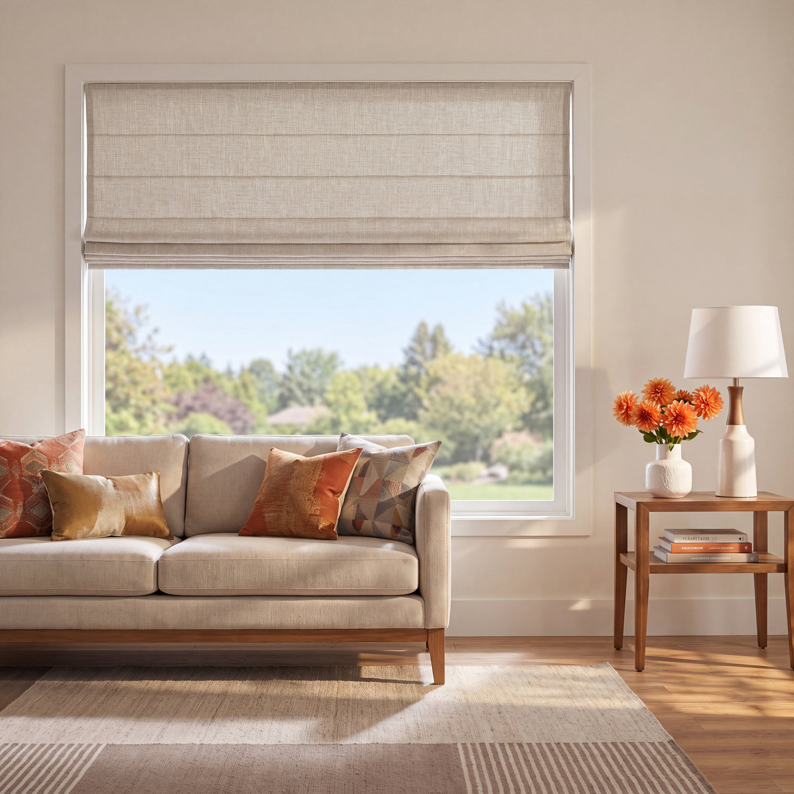 Eclipse Blackout Roman Shade, Linen, 31"W x 64"L