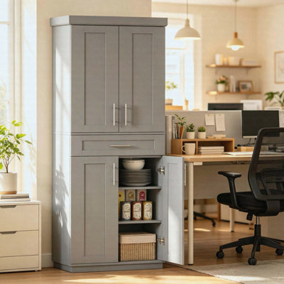 Freestanding Storage Cabinet, Kitchen Pantry Cabinet, Tall Storage Cabinet