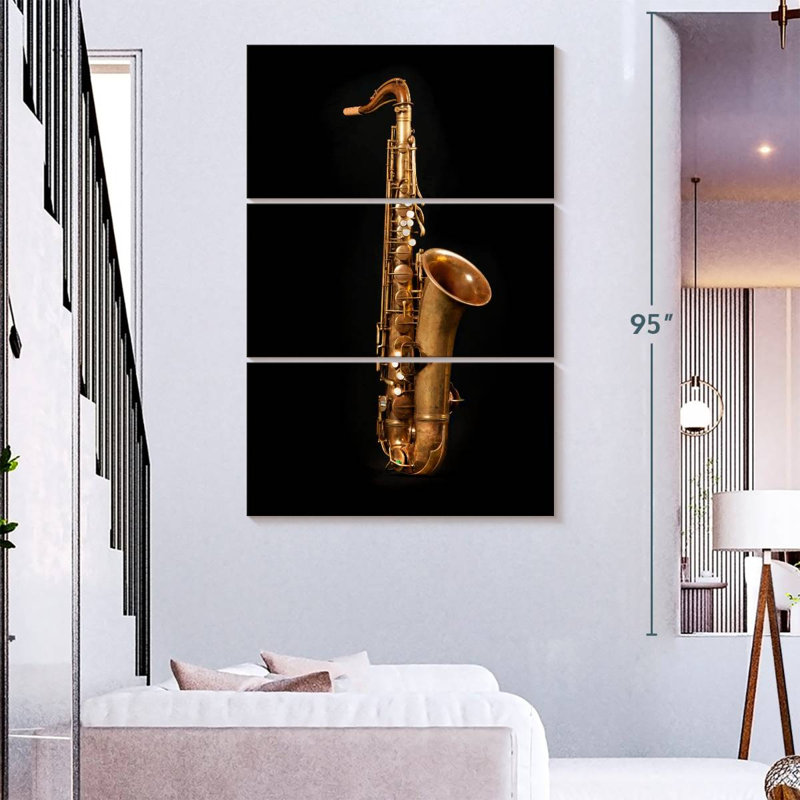 Abarca Brass Saxophone, 74" H x 48" W