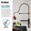 Robinet de cuisine rétractable à poignée simple à 2 fonctions de style commercial KRAUS Artec Pro -114318003