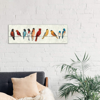 The Usual Suspects - Birds On A Wire by Avery Tillmon - Wrapped Canvas Panoramic Painting