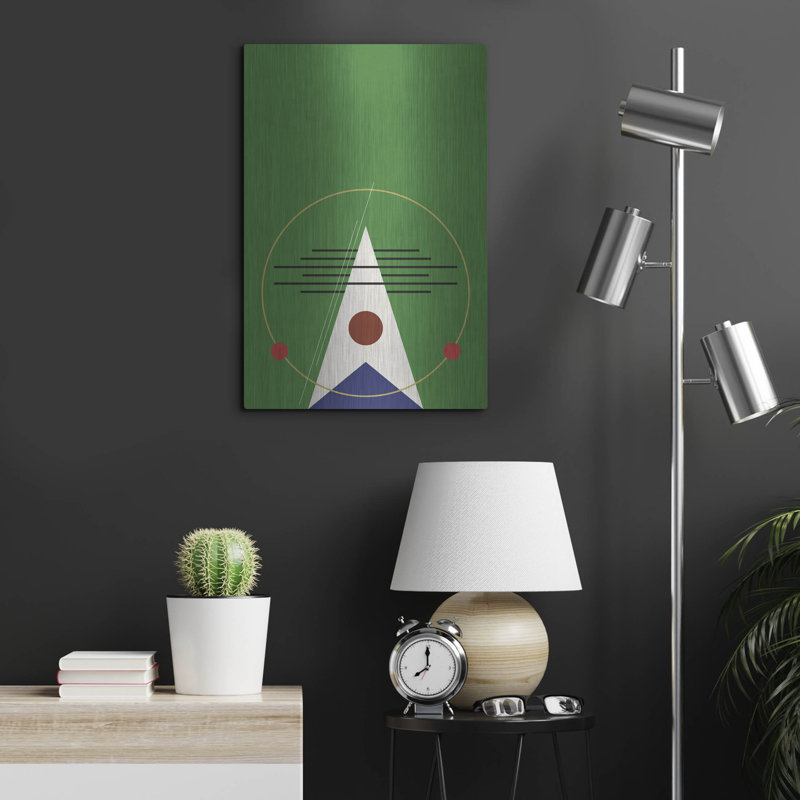 Ivy Bronx «Suprematist Abstract Geometric» par Gary Williams, art mural en métal, H 24 po x l 16 po
