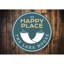 Plaque en aluminium Happy Place Lake House-58289541