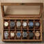 12-slot Watch Box - Watch Display Case With Large Glass Lid, Removable Pillows, And Velvet Lining, Thoughtful Gift Idea, Rustic Walnut