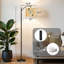 Arc Floor Lamp with Adjustable Lampshade Bees Mushrooms Mustard Yellow Grey Standing Lamp 3 Colour Temperatures Dimmable Tall Pole Lamp with Foot Switch for Bedroom
