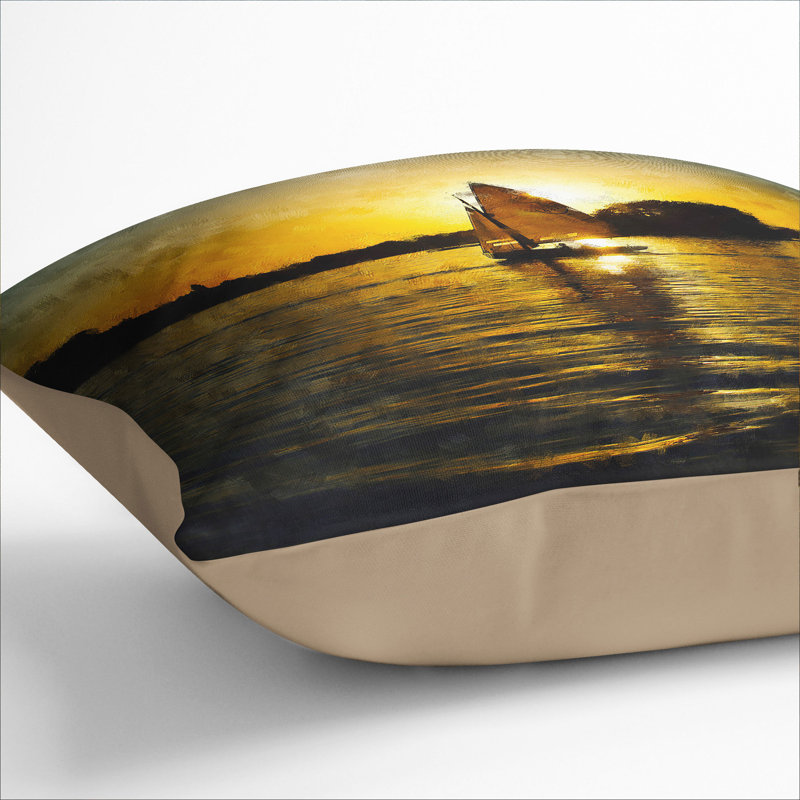 Sailing Boat Vol.4 Painting Scatter Cushion, Stone, 55cm H x 55cm W x 20cm D