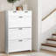 Armoire à chaussures 3 tiroirs et 2 petits tiroirs blancs