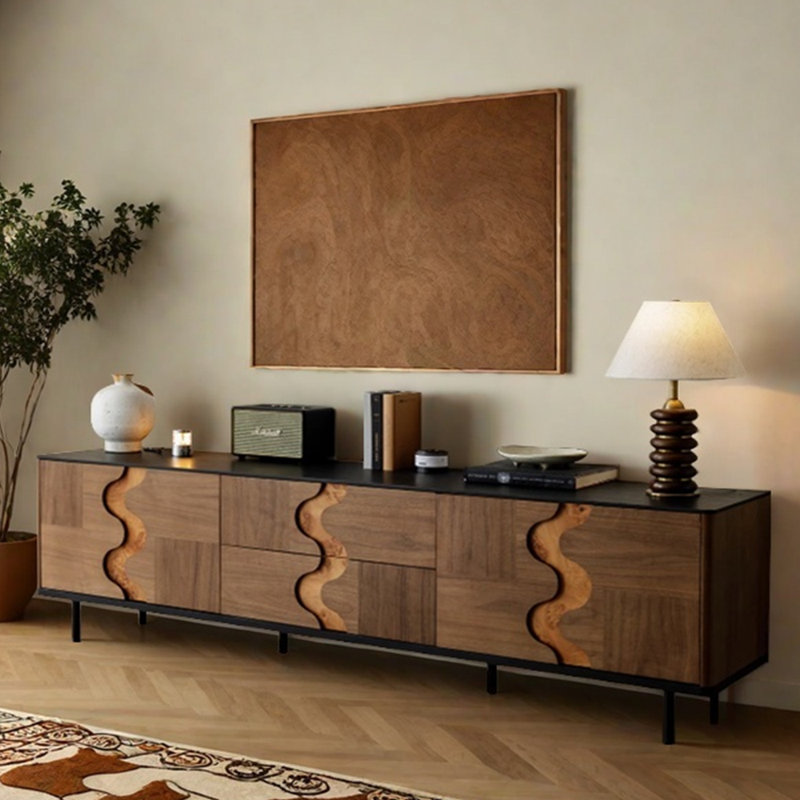 Meuble télé rétro, Noir / brun,  94.48"