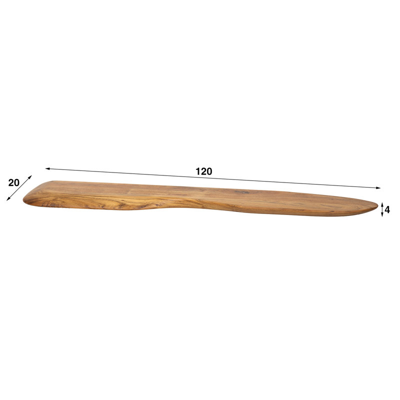 Caro Solid Wood Floating Shelf, 4cm H x 120cm W x 20cm D