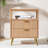 Mid-Century Modern 2-Drawer 23" Tall Nightstand with Open Cubby, Fluted Cute Bedside Table with Open Shelf, Storage End Table For Bedroom, Living Room, Sofa and Office-832204725