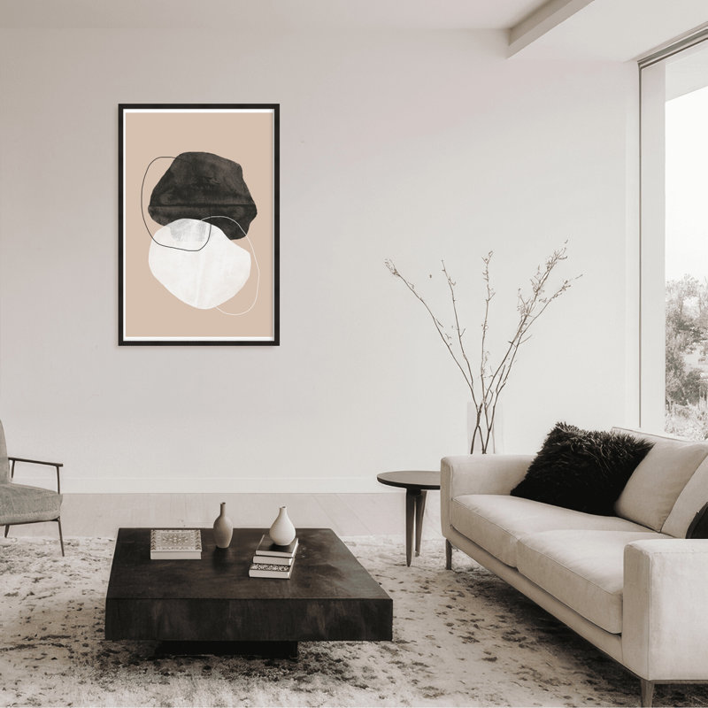 Cosmic Abstract by The Miuus Studio - Picture Frame Painting on Paper, 24" H x 16" W x 1.125" D, Black, Framed Matted Print