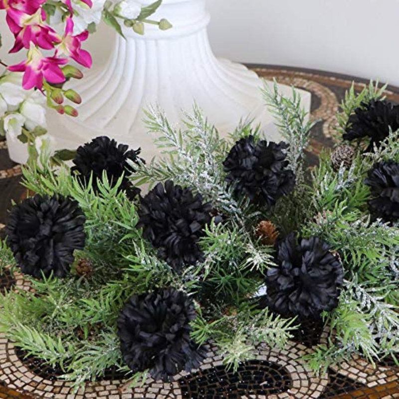 Ensemble de marguerite en soie noire 7 pouces, ensemble de 100 - marguerites artificielles, Noir, noir, noir, noir