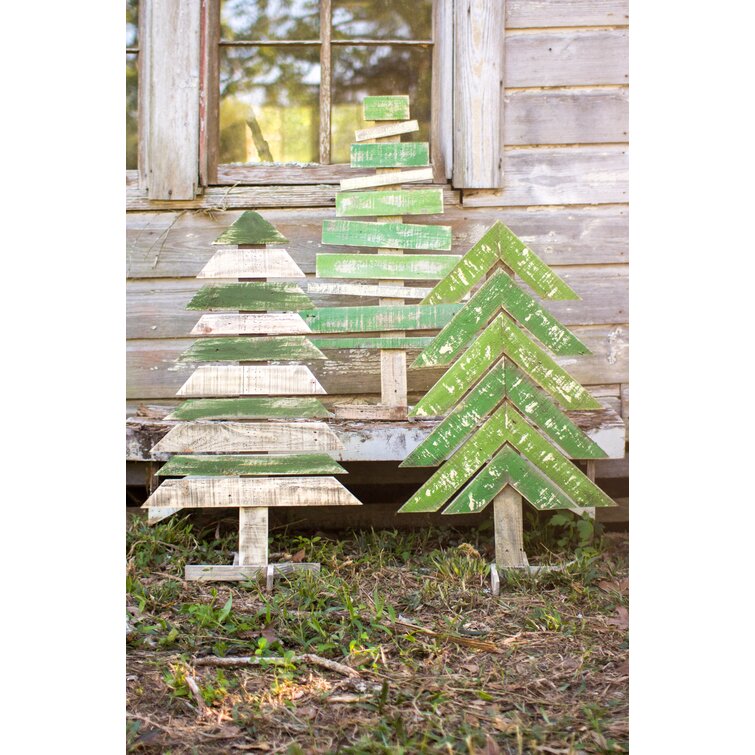 Laurel Foundry Modern Farmhouse Recycled Wooden Tree 3 Piece