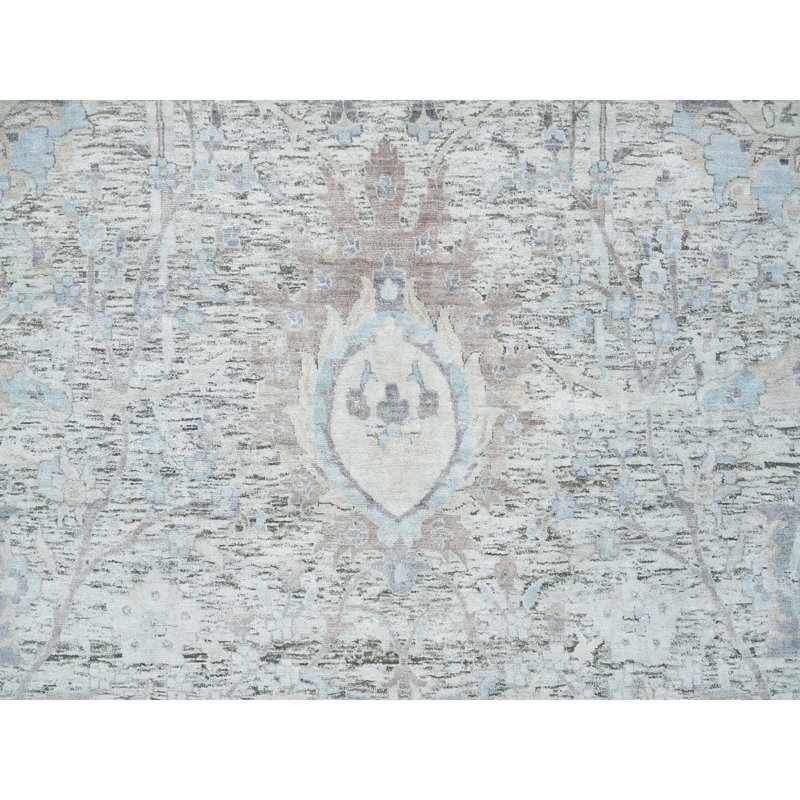 Tapis noué à la main en soie texturée et en soie texturée 10 pi x 14 pi 3 po 28716066A1DC46458A03B85AE3586321