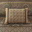 Courtepointe très grand / très grand avec coussins décoratifs - brun et or Tissu. Feuille, rayures et motifs. Réversible pour différents styles de décor. Facile à laver, pratique, brun / or. . Détails de broderie. Machine-120264914