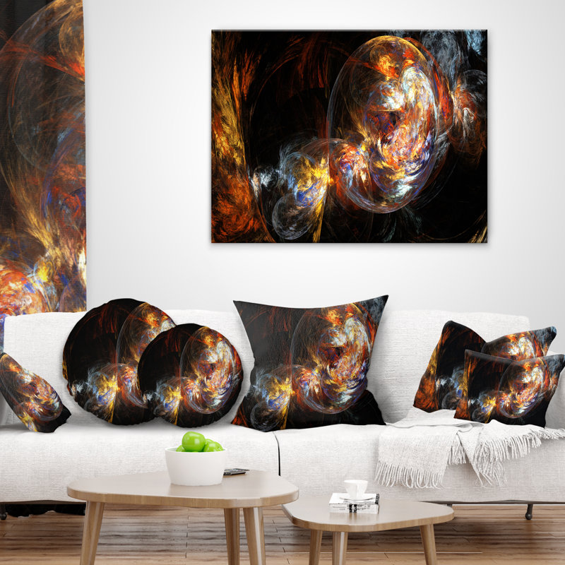  Coussin abstrait, 16 po x 1 po, Carré