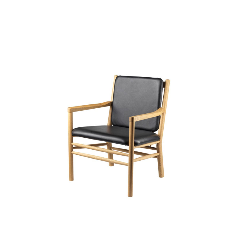 J147 Leather Armchair, Black