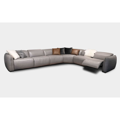 Lorrian Upholstered 171 " Top Grain Leather L-Shaped Corner Sectional