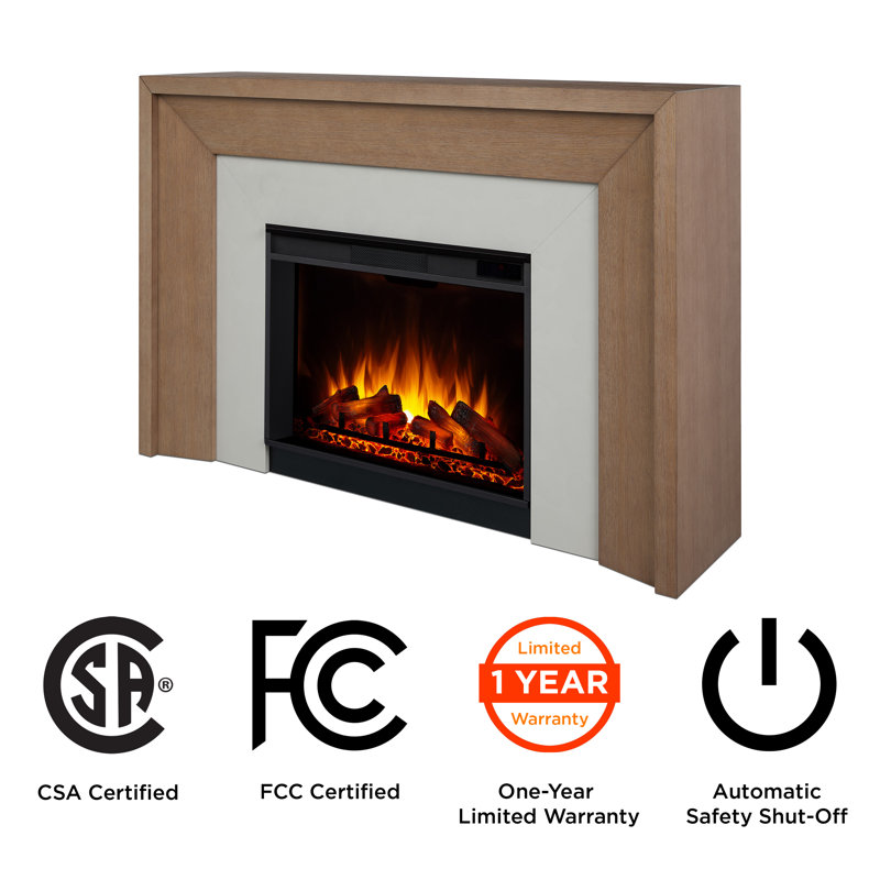 Brooks 64" Grand Electric Fireplace by Real Flame, Brown Wood
