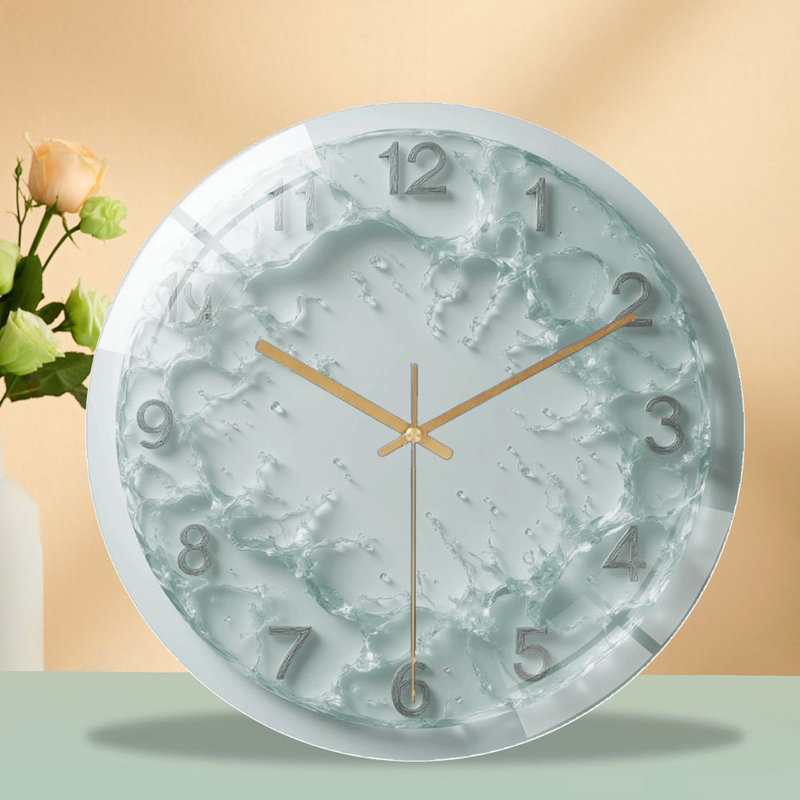 Horloge murale moderne en verre 12 po