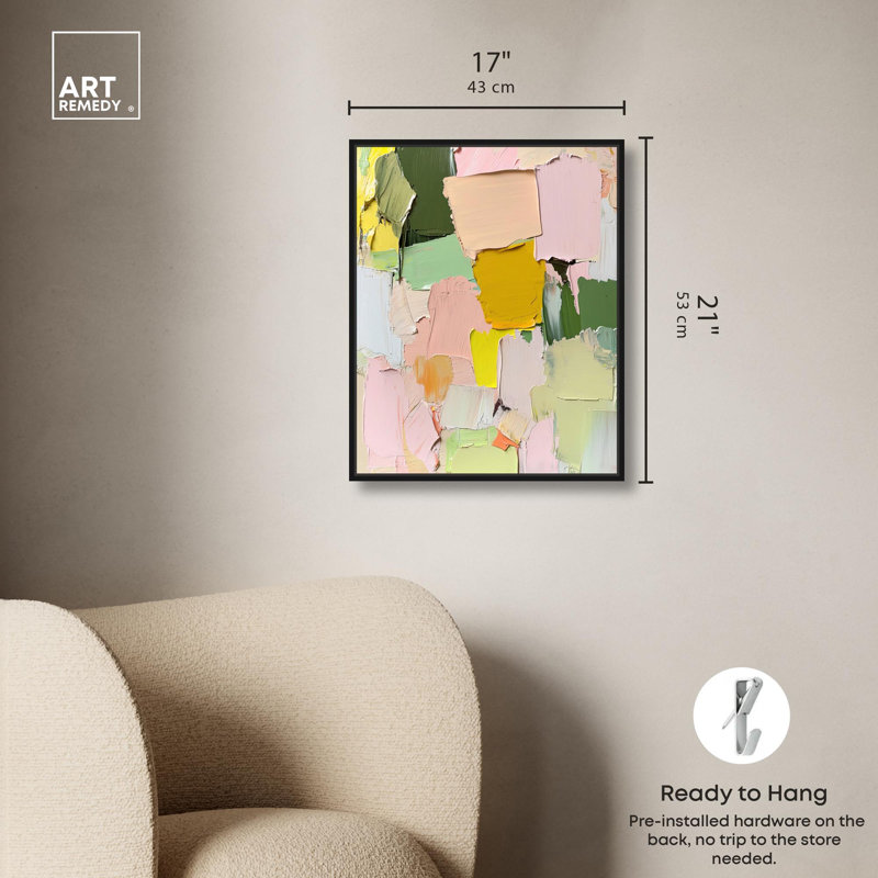 «Vibrant Vista I Canvas Bright Abstracts» par Art Remedy, H 21 po x l 17 po, Cadre flottant noir