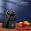 14-Piece Kitchen Knife Set With Self-Sharpening Wooden Knife Block, Including Steak Knife, Black