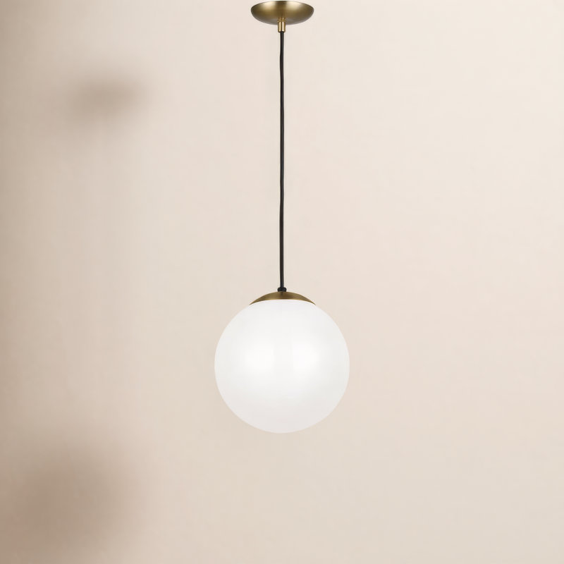 Meri 1-Light Dimmable Integrated LED Single Pendant, 14.75" H x 14" W x 14" D, Bulb Not Included, Brass